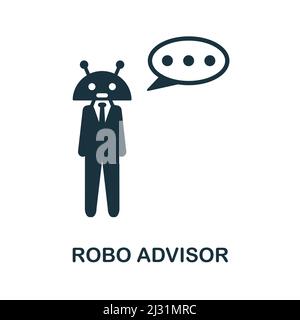 Icône de conseiller ROBO. Icône Robo Advisor simple monochrome pour les modèles, la conception Web et les infographies Illustration de Vecteur