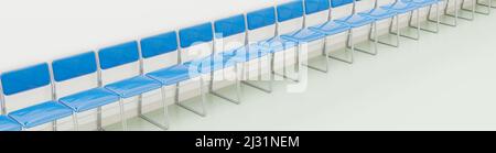 rendu 3d, illustration 3d. Chambre vide ou bureau avec chaises d'attente. Banque D'Images