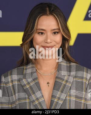 Los Angeles, États-Unis. 04th avril 2022. Jamie Chung arrive à la première AMBULANCE de Los Angeles qui s'est tenue à l'Academy Museum of Motion Pictures à Los Angeles, CA, le lundi 4 avril 2022. (Photo par Sthanlee B. Mirador/Sipa USA) crédit: SIPA USA/Alay Live News Banque D'Images