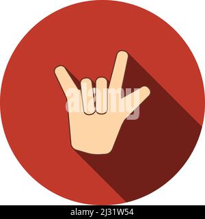 Icône Rock Hand. Contour gras modifiable avec Color Fill Design. Illustration vectorielle. Illustration de Vecteur