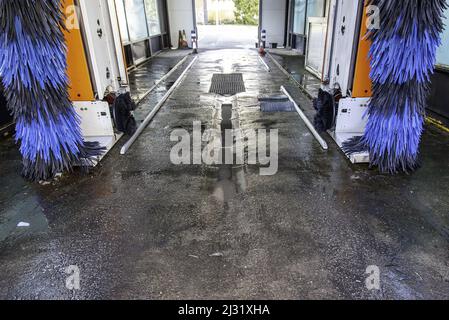 Détail de la machine automatique de lavage de voiture Banque D'Images