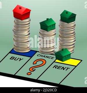 Marché du logement achat ou location Banque D'Images