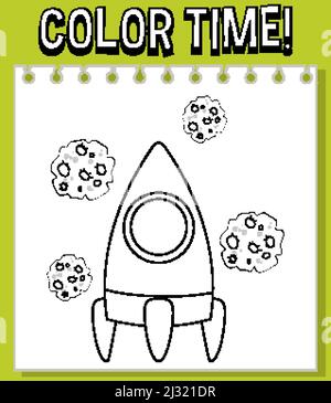 Modèle de feuilles de calcul avec temps de couleur ! illustration de texte Illustration de Vecteur