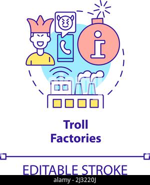 Icône de concept Troll Factories Illustration de Vecteur