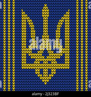 Blason à tricoter de couleur ukrainienne Illustration de Vecteur
