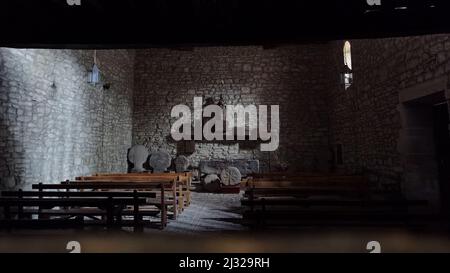 Ermita de San Adrián, Necrópolis de San Adrián de Argiñeta, Elorrio, Vizcaya, País Vasco, España Banque D'Images