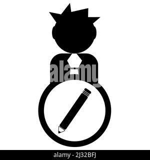 icône de modification de l'utilisateur sur fond blanc. signe de modification de l'utilisateur. style plat. Banque D'Images