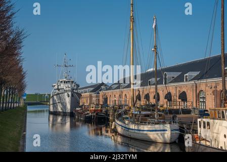 Den Helder, pays-Bas, mars 2022. Willemsoord, un ancien chantier naval transformé en lieu d'événement polyvalent. Photo de haute qualité Banque D'Images