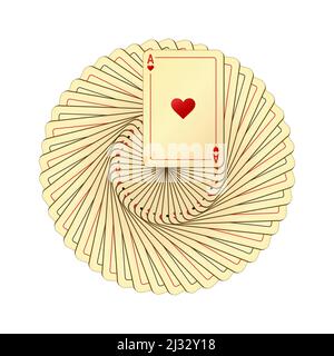 Jeu de cartes isolé sur fond blanc Illustration de Vecteur