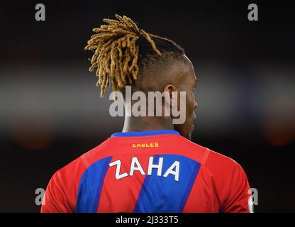 Londres, Royaume-Uni. 04th avril 2022. 04 avril 2022 - Crystal Palace v Arsenal - Premier League - Selhurst Park Wilfried Zaha pendant le match au Selhurst Park. Crédit photo : crédit: Mark pain/Alamy Live News Banque D'Images