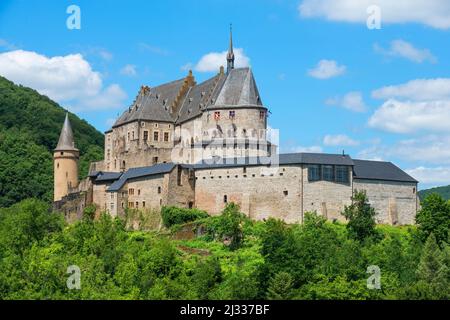 Château de Vianden, canton de Vianden, Grand-Duché de Luxembourg Banque D'Images