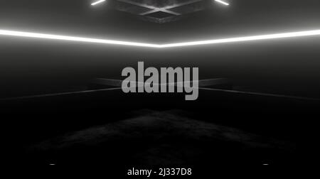 Abstrait Rough vide Dark Rusty Scene with Lighting Gray Résumé Background for Presentations 3D Rendering Banque D'Images