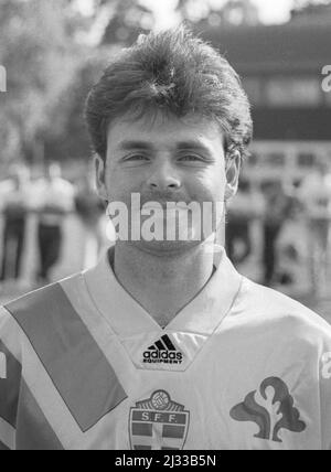 ANDERS LIMPAR football Arsenal et l'équipe nationale suédoise au Championnat d'Europe de football 1992 Banque D'Images