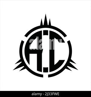 Logo AC monogramme isolé sur un modèle de conception d'élément circulaire Illustration de Vecteur