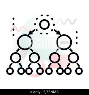 Concept d'icône de structure d'entreprise avec arrière-plan abstrait, dessin moderne de ligne mince illustration vectorielle pour la conception graphique et web Illustration de Vecteur