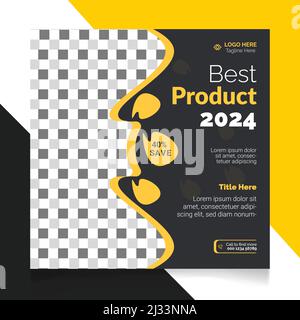 Modèle de publication sur les réseaux sociaux du meilleur produit à vendre Illustration de Vecteur