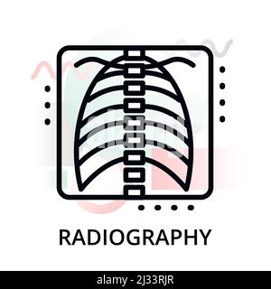 Illustration vectorielle de conception de ligne moderne et modifiable, concept d'icône de radiographie sur arrière-plan abstrait, pour la conception graphique et Web Illustration de Vecteur