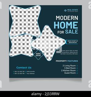 Modèle de publication de Modren Home for sale sur les réseaux sociaux Illustration de Vecteur
