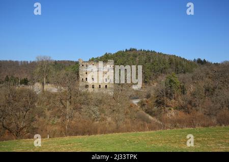 Château de Balduinseck dans le Hunsrueck, Rhénanie-Palatinat, Allemagne Banque D'Images