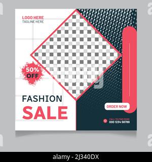 Modèle de post de vente de mode sur les réseaux sociaux Illustration de Vecteur