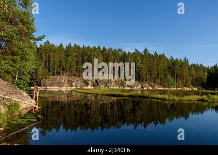 Parc national de Nuuksio, Espoo, Helsinki, Finlande Banque D'Images