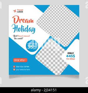 Modèle de publication sur les réseaux sociaux des fêtes de rêve Illustration de Vecteur