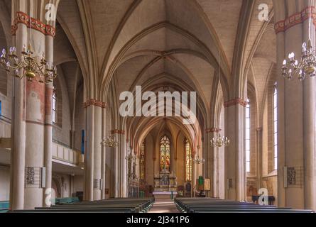 Marburg an der Lahn, église paroissiale luthérienne de Sainte Marie, nef Banque D'Images