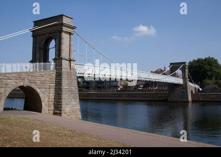 Le pont suspendu de Wilford à Nottingham, au Royaume-Uni Banque D'Images