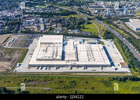 Vue aérienne, Edeka central warehouse Oberhausen dans le district de Schwarze Heide à Oberhausen, région de la Ruhr, Rhénanie-du-Nord-Westphalie, Allemagne, DE, Europe, Banque D'Images