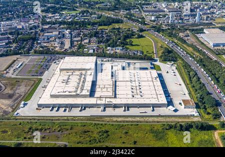 Vue aérienne, Edeka central warehouse Oberhausen dans le district de Schwarze Heide à Oberhausen, région de la Ruhr, Rhénanie-du-Nord-Westphalie, Allemagne, DE, Europe, Banque D'Images