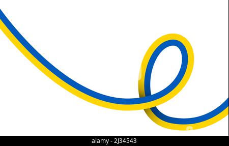 Motif ondulé avec drapeau national de l'Ukraine, cadre de la frontière drapeau rayé de l'Ukraine. Symbole, affiche bannière du drapeau ukrainien. Ruban enorant BLEU JAUNE Illustration de Vecteur