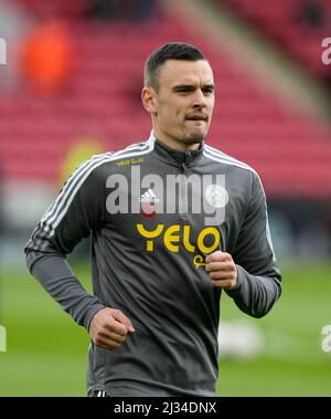 Sheffield, Angleterre, le 5th avril 2022. Filip Uremovic de Sheffield Utd lors du match de championnat Sky Bet à Bramall Lane, Sheffield. Le crédit photo devrait se lire: Andrew Yates / Sportimage Banque D'Images