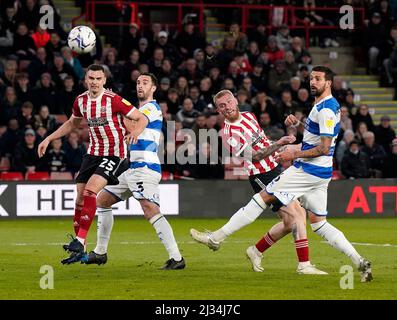 Sheffield, Angleterre, le 5th avril 2022. Oli McBurnie de Sheffield Utd lors du match de championnat Sky Bet à Bramall Lane, Sheffield. Le crédit photo devrait se lire: Andrew Yates / Sportimage Banque D'Images