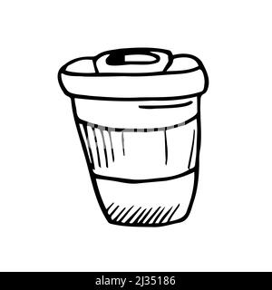 icône doodle. tasse à café à emporter. illustration vectorielle Illustration de Vecteur