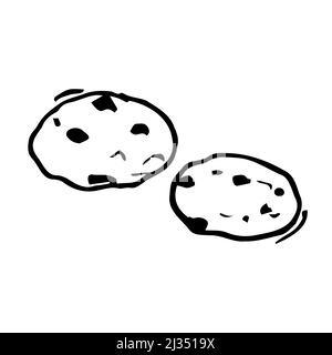 Chocolate chip cookies vector Banque d images noir et blanc Alamy