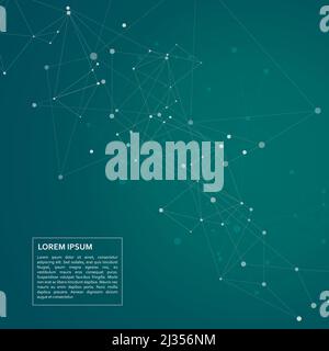 Modèle vectoriel vert foncé avec points de connexion et lignes Illustration de Vecteur