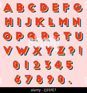 Lettre alphabet stylisé style rétro effet texte Illustration de Vecteur