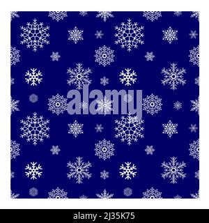 motif hiver sans coutures de flocons de neige, motif blanc continu sur fond rouge Banque D'Images