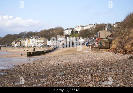 Station balnéaire à marée basse à Filey, Yorkshire, Royaume-Uni Banque D'Images