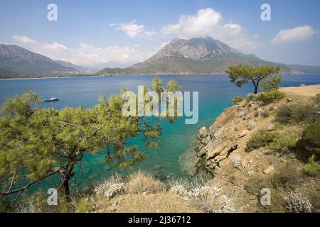 Baie idyllique d'Adrasan, Lykia, Turquie, mer Méditerranée Banque D'Images