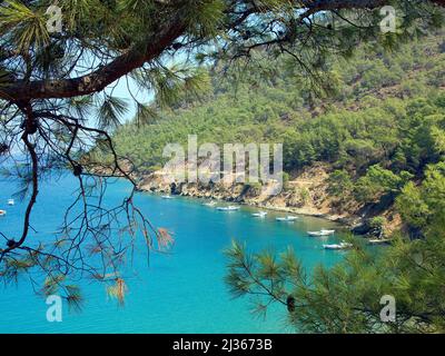 Baie idyllique d'Adrasan, Lykia, Turquie, mer Méditerranée Banque D'Images