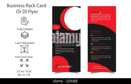 Conception de carte rack pour les entreprises. Professional Business DL Flyer .modifiable DL Flyer design modèle vectoriel Illustration de Vecteur