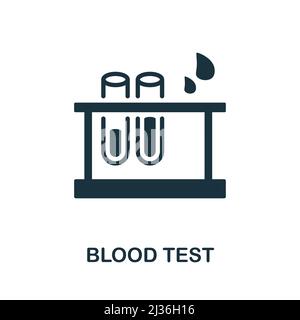 Icône de test sanguin. Élément simple de la collection de soins de santé. Icône Creative Blood Test pour la conception Web, les modèles, les infographies et bien plus encore Illustration de Vecteur