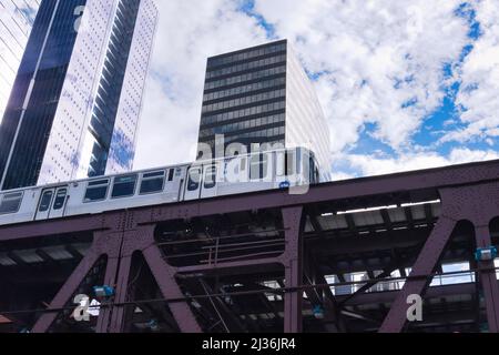 Pont Franklin-Orleans Street avec métro Banque D'Images