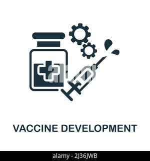 Icône mise au point de vaccins. Illustration simple de la collection Healthcare innovations. Monochrome Vaccine Development icône pour la conception web, modèles et Illustration de Vecteur