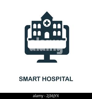 Icône Smart Hospital. Illustration simple de la collection Healthcare innovations. Icône monochrome Smart Hospital pour la conception Web, les modèles et les infograp Illustration de Vecteur