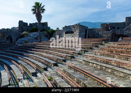 Ancienne forteresse Tour sanglante, Amphithéâtre dans la vieille ville de Herceg Novi, Monténégro Banque D'Images