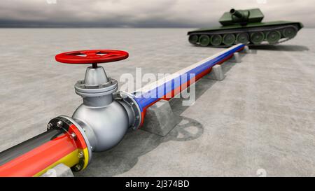 Réservoirs sur pipeline (Nord Stream 2) Banque D'Images