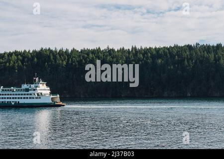 Ferry du Nord-Ouest du Pacifique voyageant dans les îles San Juan Banque D'Images