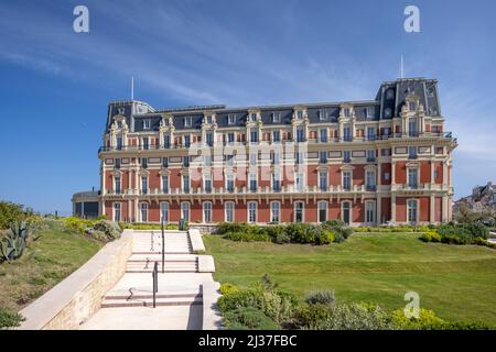 L'Hôtel du Palais (à l'origine la Villa Eugénie) de Biarritz (Pyrénées Atlantique - France). Banque D'Images